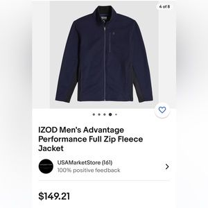 IZOD black men’s performance jacket stretch XL NWOT only $30